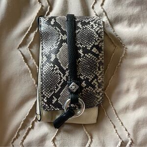 BRIGHTON Toledo White Snake Print Phone Purse NWT